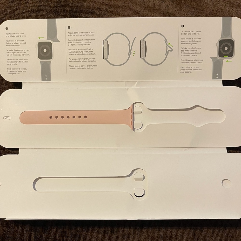 Apple Watch Sport Band Pink Sand (Long Strap Only)
